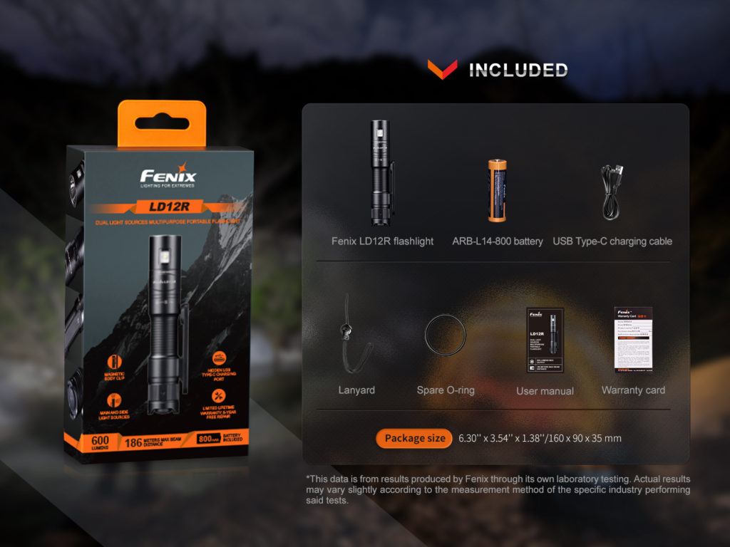 Fenix LD12R batterie rechargeable fournie